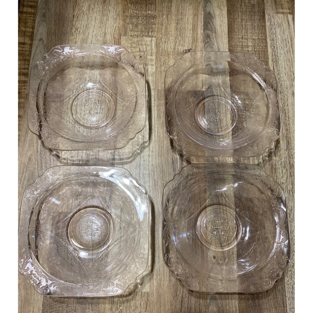 Vintage Federal Glass Pink Depression Glass Patrician Spoke Bowls Set of 4